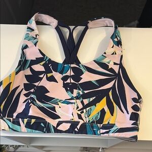 Old Navy Pink and Blue Sports Bra Medium Impact